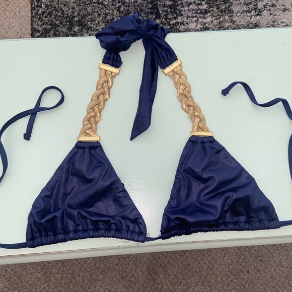 Beach Bunny Other - Beach Bunny Calypso Navy Braided chain Bikini top